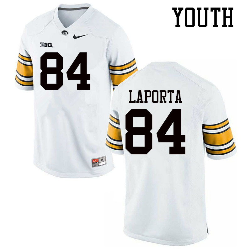 Youth #84 Sam LaPorta Iowa Hawkeyes College Football Jerseys Sale-White - Click Image to Close